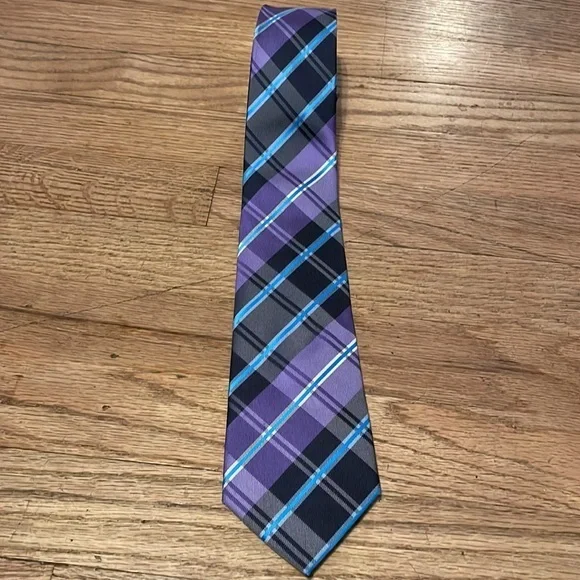 Gianfranco neck tie purple blue and black suit tie‎ - Picture 8 of 8